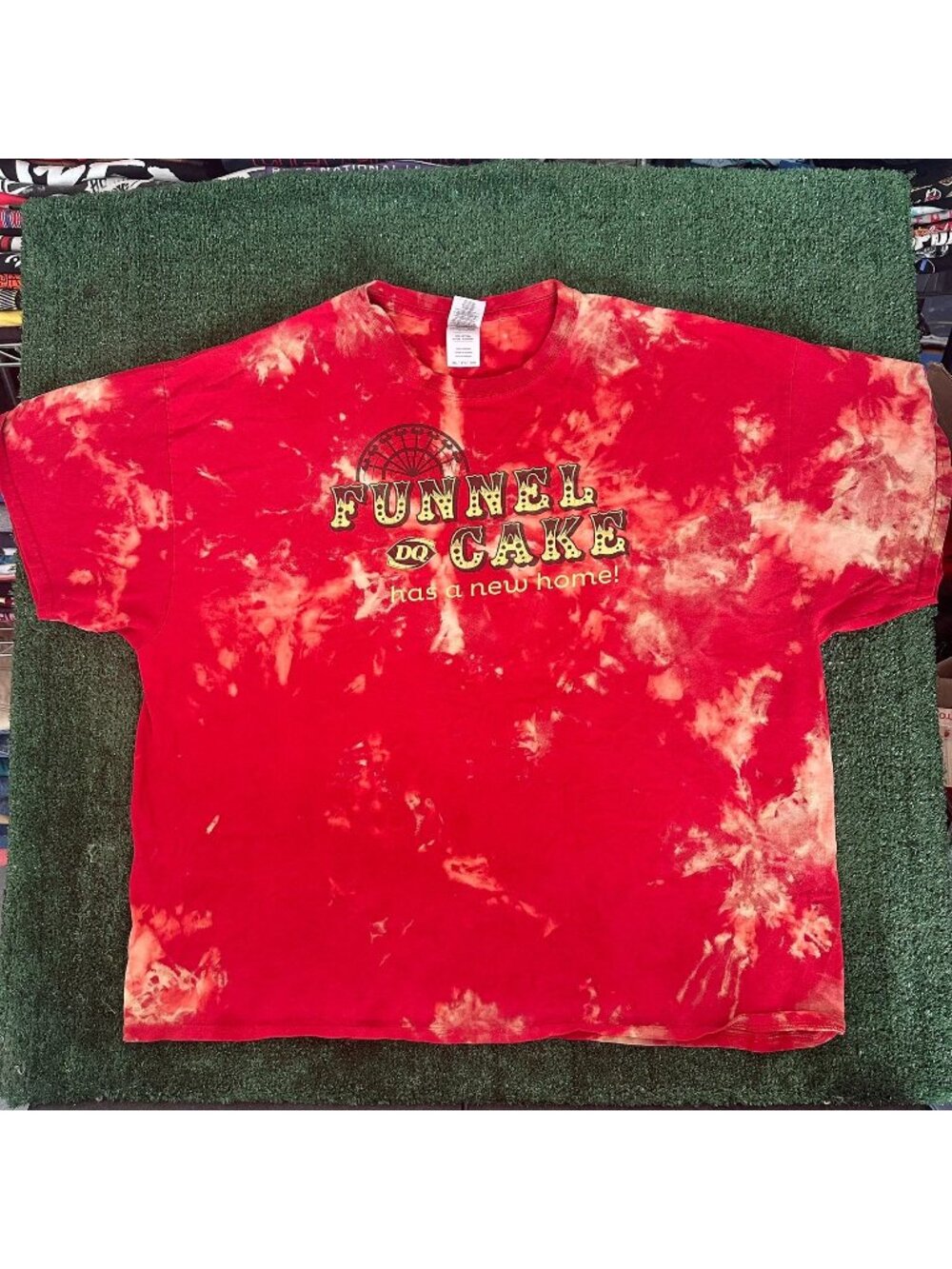 Vintage Y2K DQ Dairy Queen Funnel Cake T-Shirt Tie Dye Red 3XL Skater Hippie